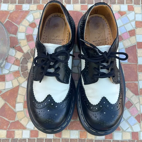 🏴󠁧󠁢󠁥󠁮󠁧󠁿 Dr. Martens MIE Vintage Tuxedo Platform Wingtips / Oxfords UK 3