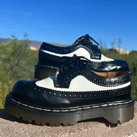 🏴󠁧󠁢󠁥󠁮󠁧󠁿 Dr. Martens MIE Vintage Tuxedo Platform Wingtips / Oxfords UK 3
