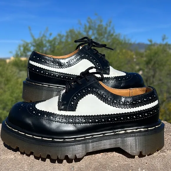 🏴󠁧󠁢󠁥󠁮󠁧󠁿 Dr. Martens MIE Vintage Tuxedo Platform Wingtips / Oxfords UK 3