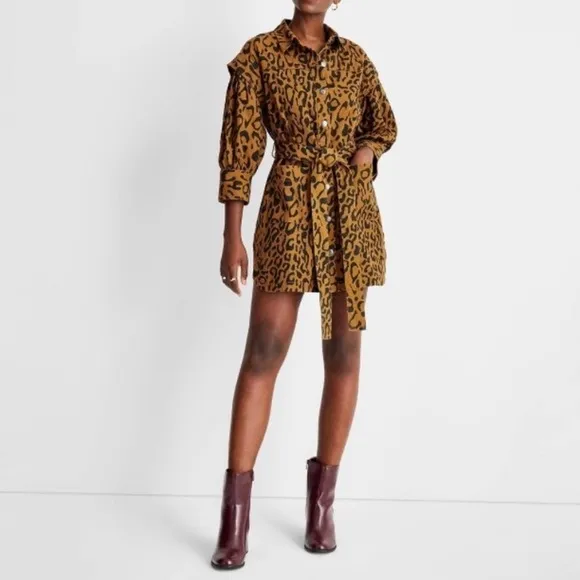🔖 FUTURE COLLECTIVE Kahlana Barfield Brown x Target Leopard Long Sleeve Dress