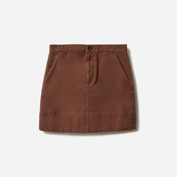★ NWT Everlane Canvas Stamp Skirt - Brick Brown ★