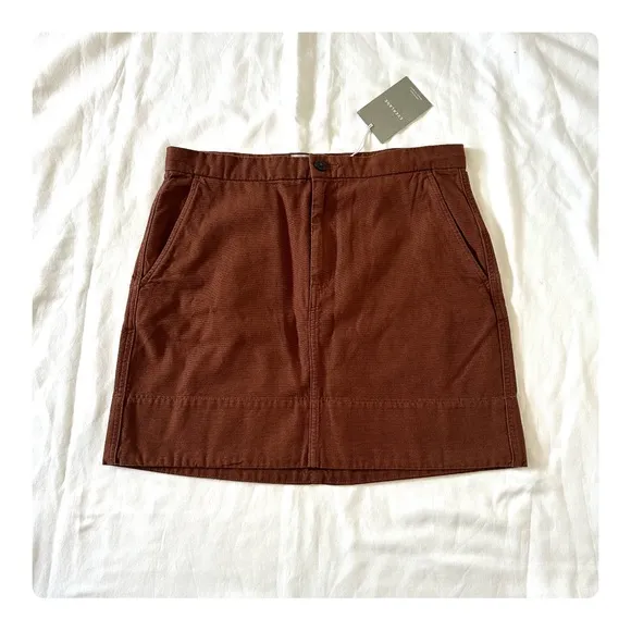 ★ NWT Everlane Canvas Stamp Skirt - Brick Brown ★