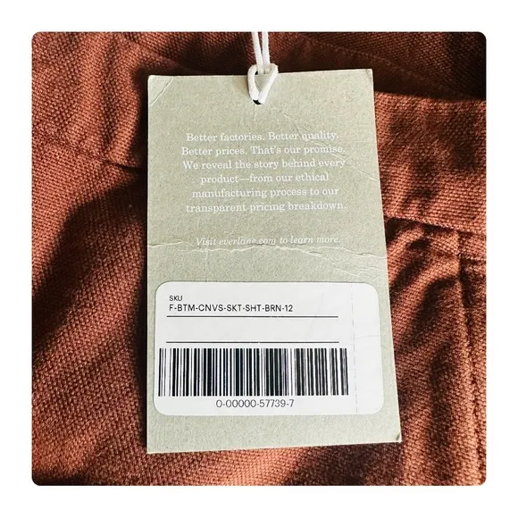 ★ NWT Everlane Canvas Stamp Skirt - Brick Brown ★