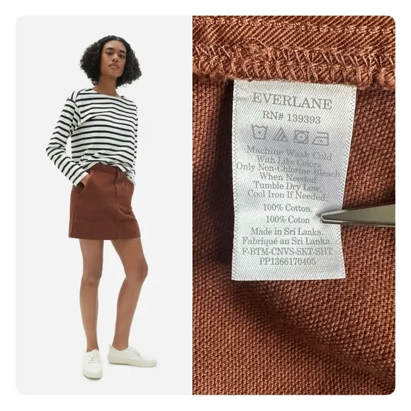 ★ NWT Everlane Canvas Stamp Skirt - Brick Brown ★
