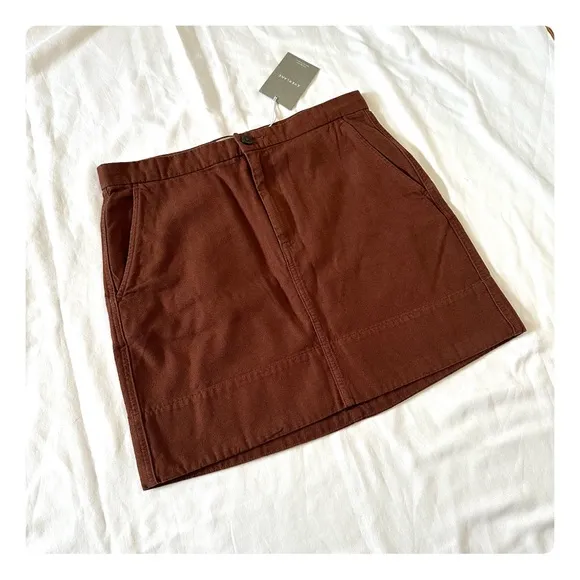 ★ NWT Everlane Canvas Stamp Skirt - Brick Brown ★