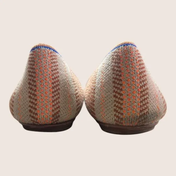 🐫 ROTHY'S THE POINT BALLET FLATS RETIRED CAMEL HERRINGBONE MERINO WOOL 10.5 US