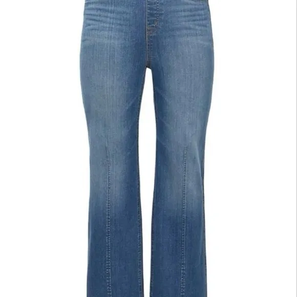 - SpanxSeamed-Front Wide-Leg Jeans size XL