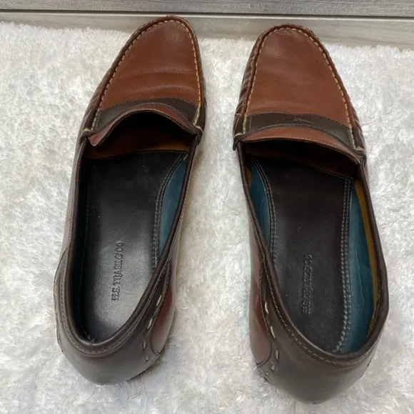 -Vintage H.S. Trask Classic Brown Tan Two Tone Leather Slip On Penny Loaf…