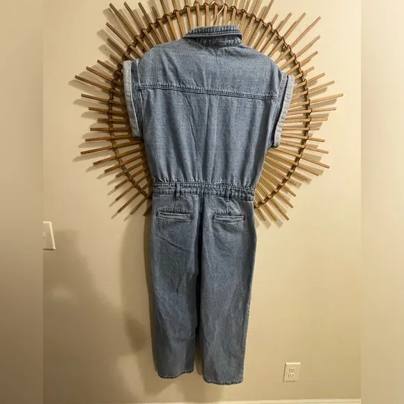 🆕 Women’s NWT Blank NYC Denim Jumpsuit Button Down One Piece Utility Romper S