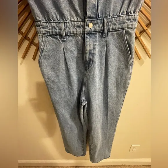 🆕 Women’s NWT Blank NYC Denim Jumpsuit Button Down One Piece Utility Romper S