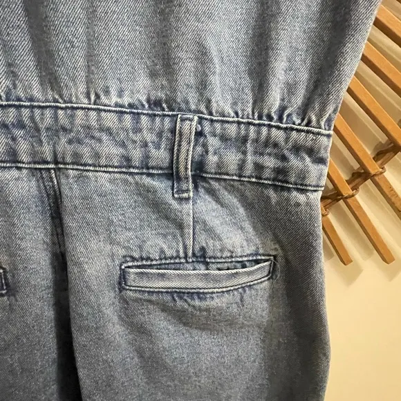 🆕 Women’s NWT Blank NYC Denim Jumpsuit Button Down One Piece Utility Romper S