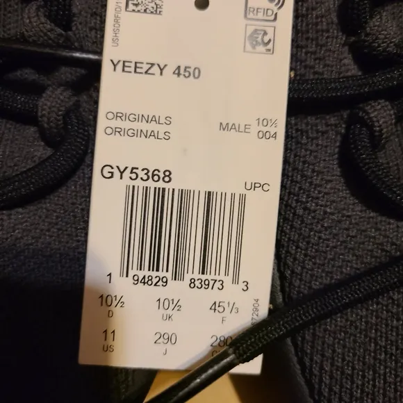 - YEEZY ADIDAS 450 GY5368 BLACK SNEAKERS