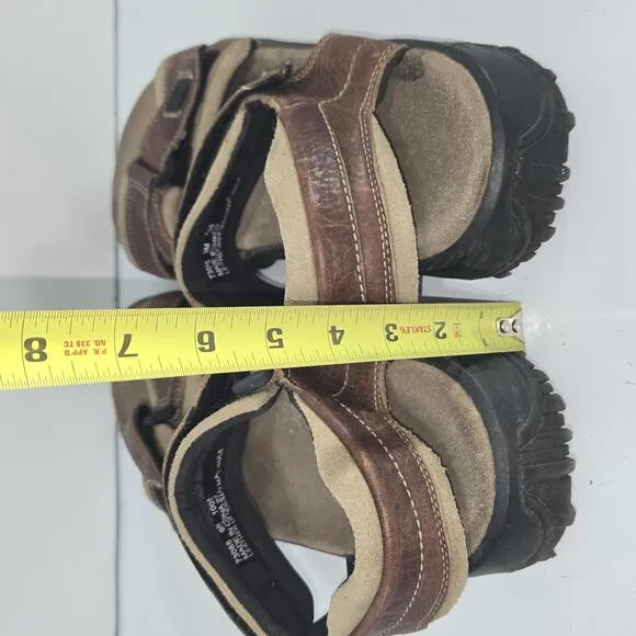 0322 Clarks Men's Brown Leather Double Strap Sport Sandals Size 9M