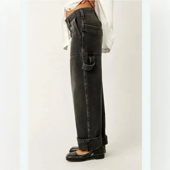 060 Free People We The Free Major Leagues Mid-Rise Cuffed Jeans Size 29