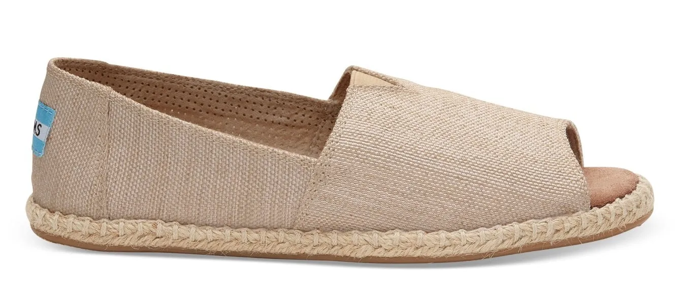 10009845 Natural Yarn Dye Womens Open Toe Espadrilles Toms Shoes