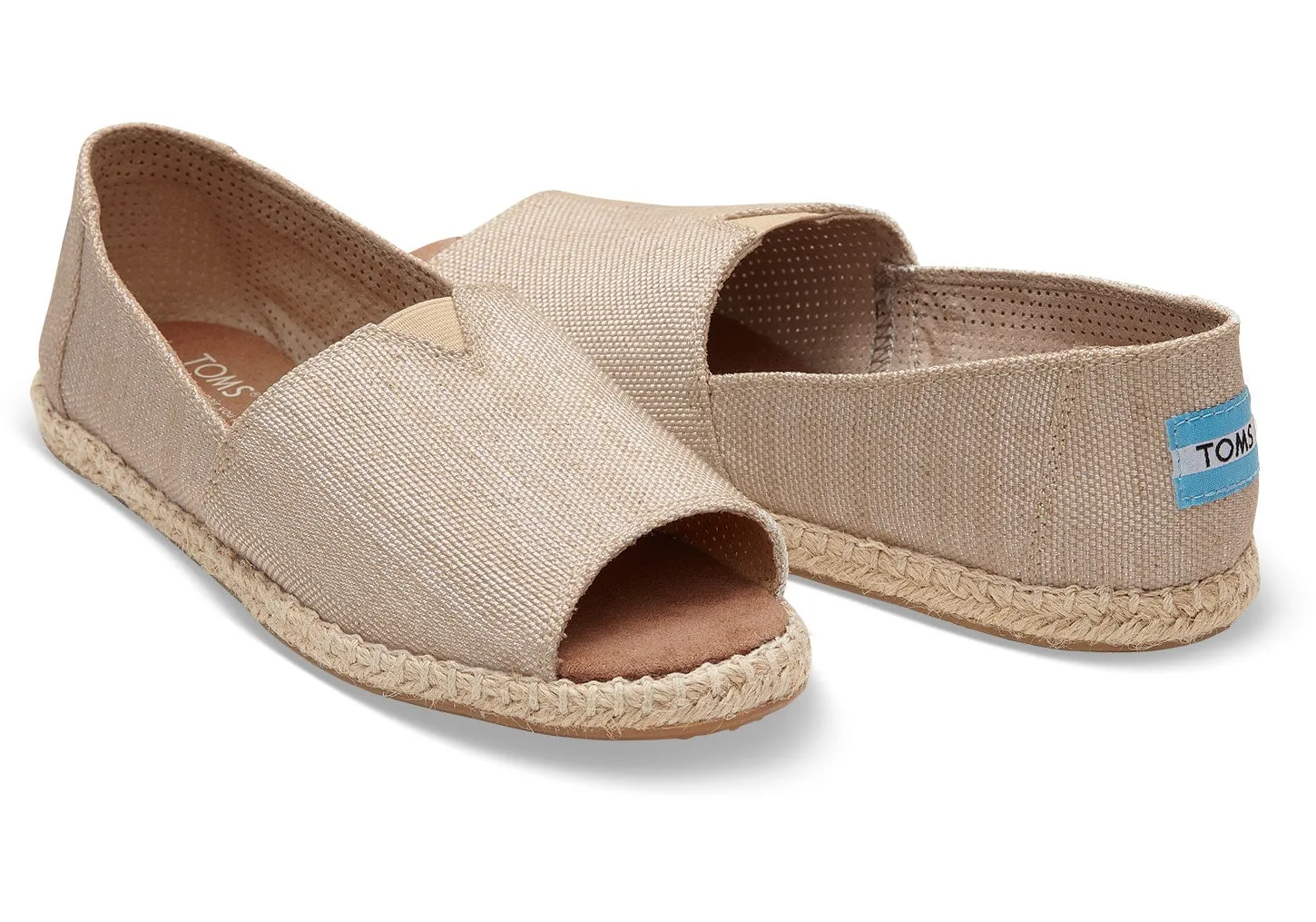 10009845 Natural Yarn Dye Womens Open Toe Espadrilles Toms Shoes