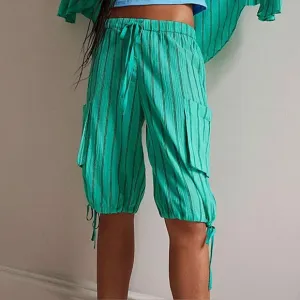1502. FREE PEOPLE Nati Sheer Shorts in Aqua combo Sz XS NWOT $68