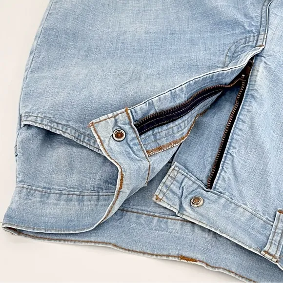 1960s vtg Levi’s for me Scovill zipper denim jean shorts orange tab high rise