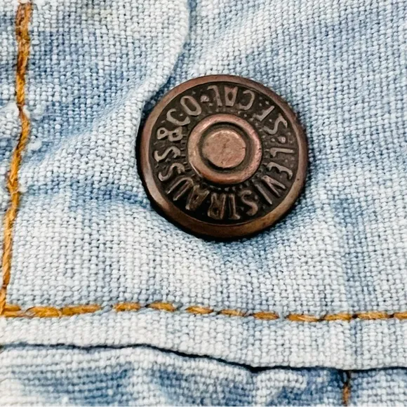 1960s vtg Levi’s for me Scovill zipper denim jean shorts orange tab high rise