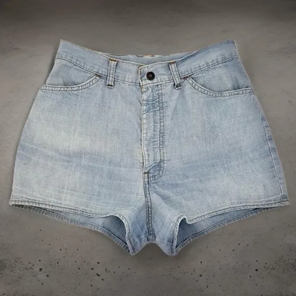 1960s vtg Levi’s for me Scovill zipper denim jean shorts orange tab high rise