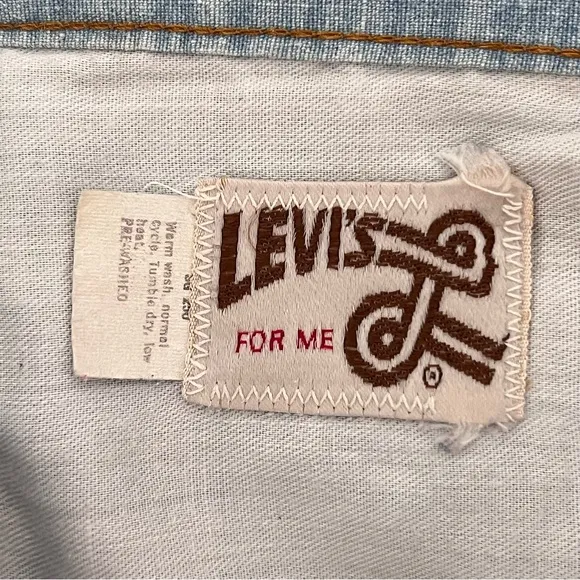 1960s vtg Levi’s for me Scovill zipper denim jean shorts orange tab high rise