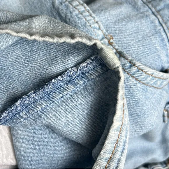 1960s vtg Levi’s for me Scovill zipper denim jean shorts orange tab high rise