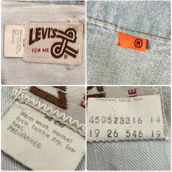1960s vtg Levi’s for me Scovill zipper denim jean shorts orange tab high rise