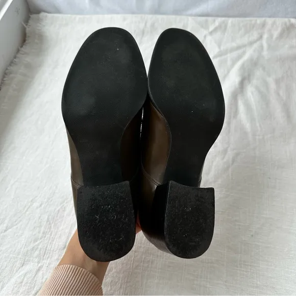 1990s Nine‎ West Vintage Buckle Loafer with Chunky Heel Size 7 Two Tone
