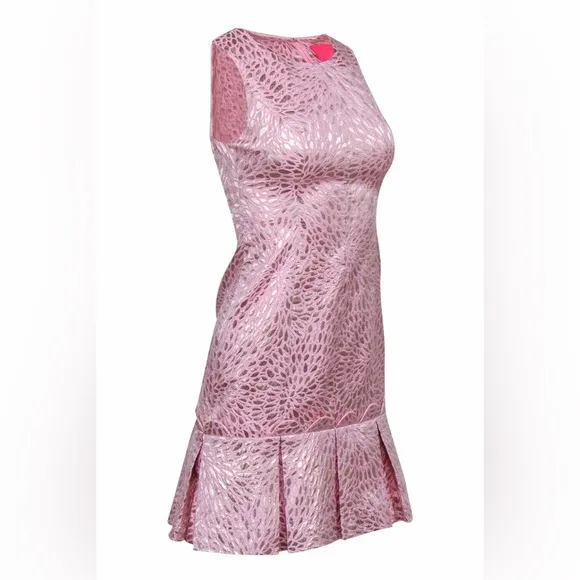 $258 NWT Lilly Pulitzer ABREE PEPLUM DRESS Prosseco Pink Lagoon Jacquard