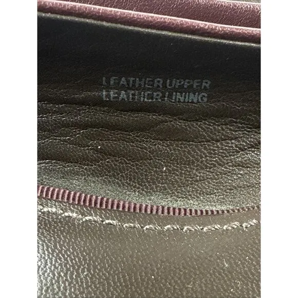 $295 Vera Wang Burgundy Suede Leather Flats with Crystallized Medallion Size 8.5