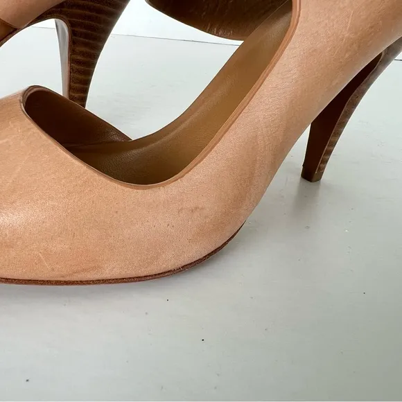 3.1 PHILLIP LIM Caramel Leather Ankle Wrap Buckle Open Heel Sandals Sz 40 NWOT