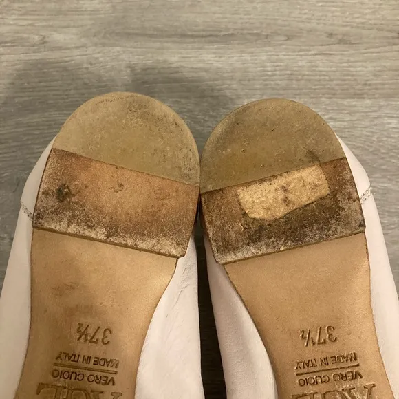 $315 AGL Attilio Giusti Leombruni Ballet Suede Flats Cap Toe Buckle Slv/Tan sz 7