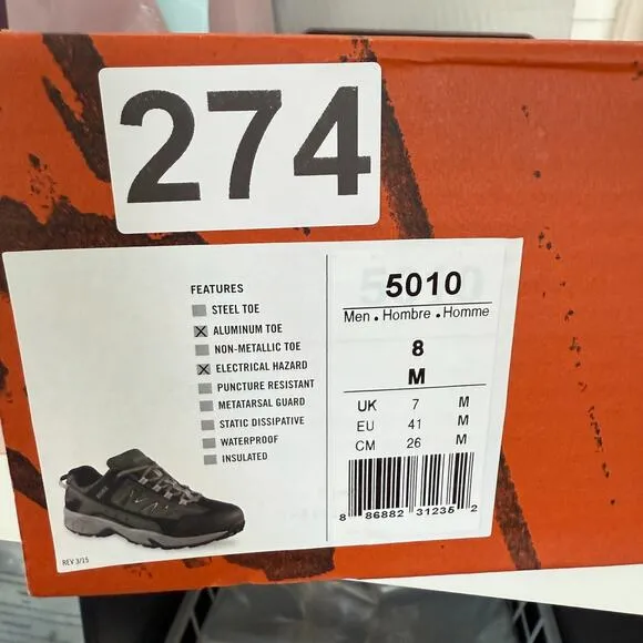 5010 WORX by RED WINGS MENS Aluminum Toe Safety Shoes SIZE 8 M BRAND NEW in Box