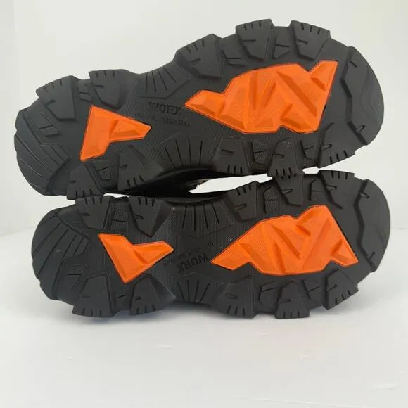 5303 WORX by Red Wings Steel Toe Safety Shoes Mens 8 WW Black Orange Utility NIB