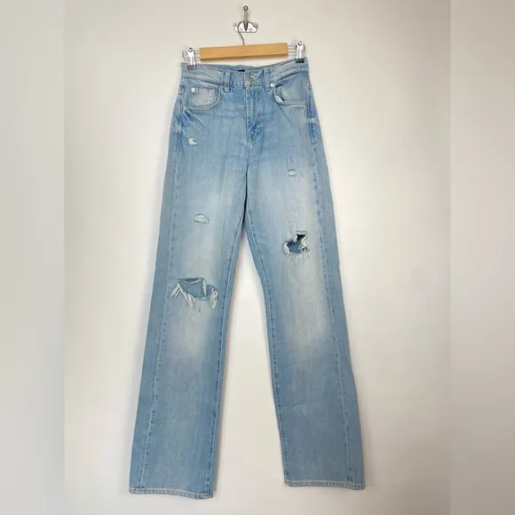 7 FOR ALL MANKIND  Tess Trouser in Secret Keeper Size 25 Light Wash
