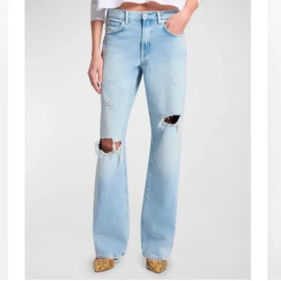 7 FOR ALL MANKIND  Tess Trouser in Secret Keeper Size 25 Light Wash