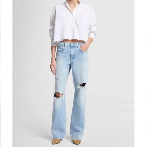 7 FOR ALL MANKIND  Tess Trouser in Secret Keeper Size 25 Light Wash