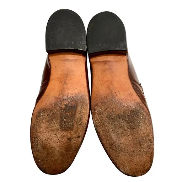 70s Hanover 2 Tone Brown &amp; White Leather Loafers Men 9.5 D