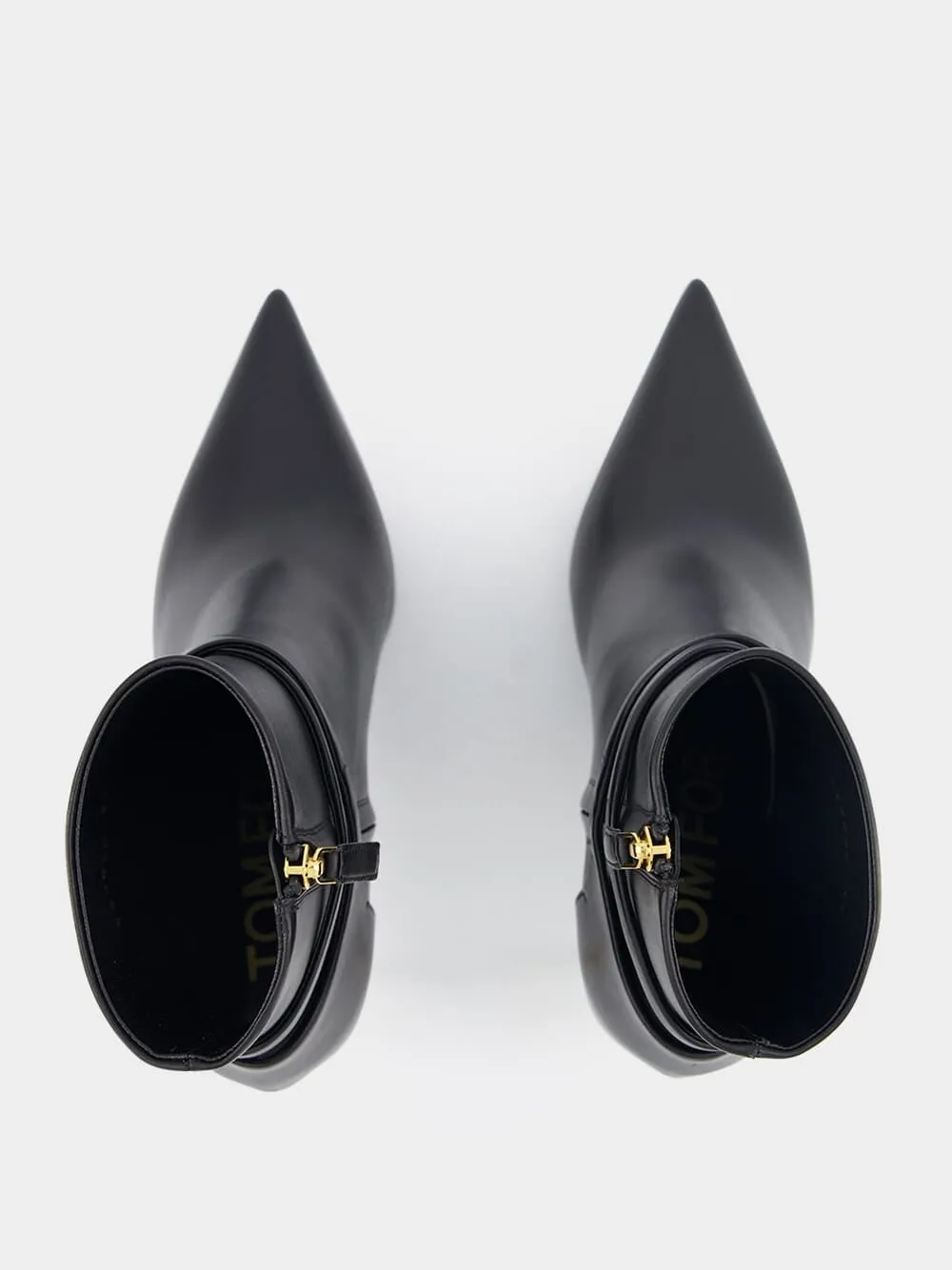 80mm Leather Pointed-Toe Boots
