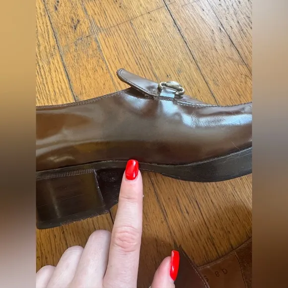 90s Vintage Tom Ford Era Brown Patent Gucci Loafers 8D