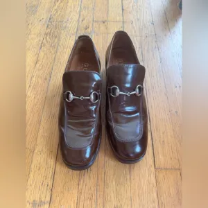90s Vintage Tom Ford Era Brown Patent Gucci Loafers 8D