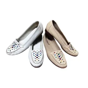 9 West Vintage Rhinestoned Leather Loafers Two Pair Size 7