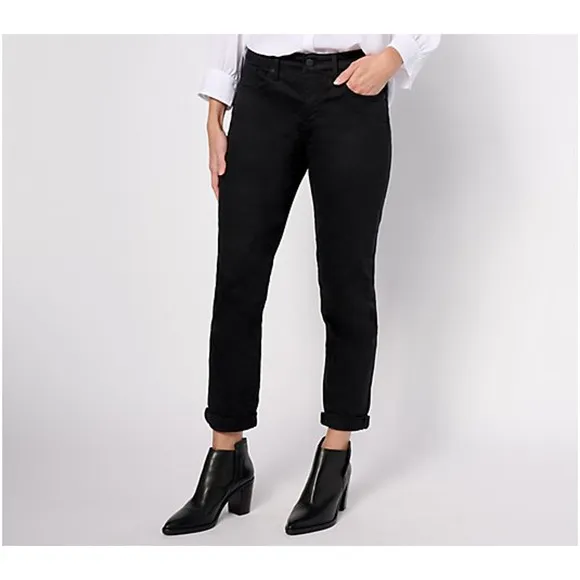 A618014 NYDJ Margot Girlfriend Black P10