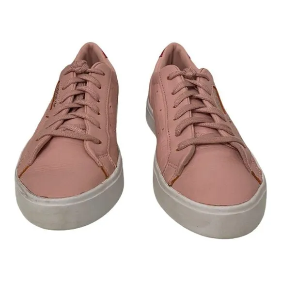 Adidas Leather Originals Blush Pink Leather Comfort Walking Sneakers, Size 8.5