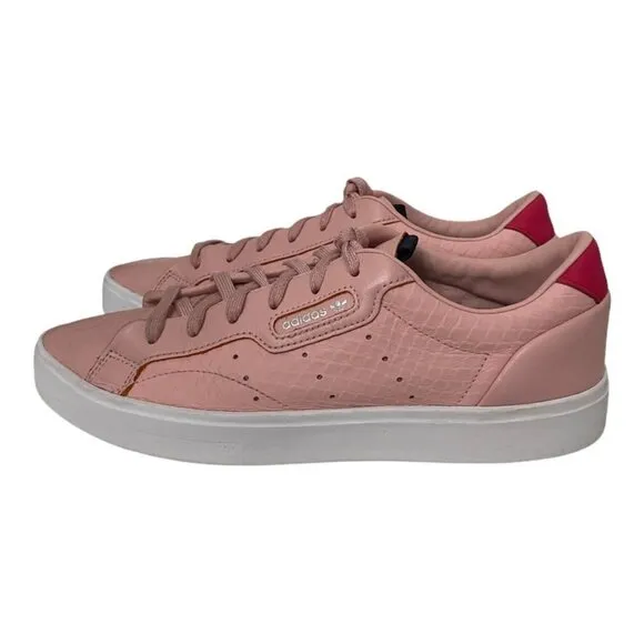 Adidas Leather Originals Blush Pink Leather Comfort Walking Sneakers, Size 8.5