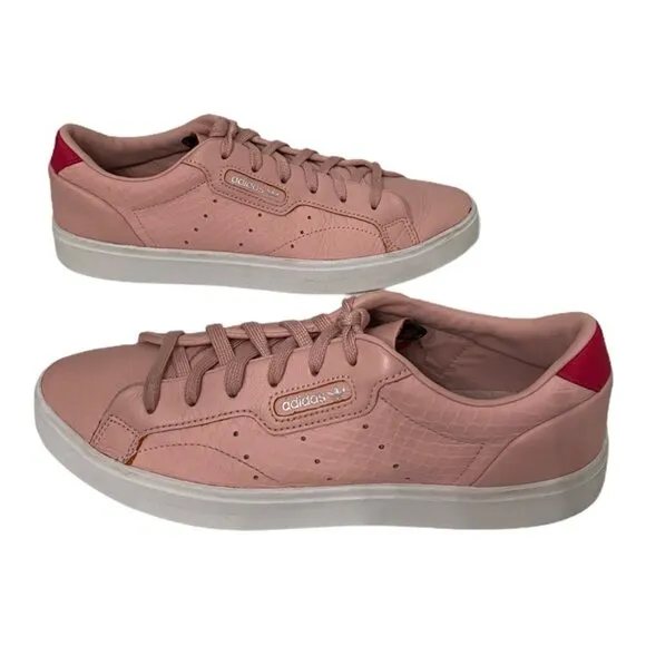 Adidas Leather Originals Blush Pink Leather Comfort Walking Sneakers, Size 8.5