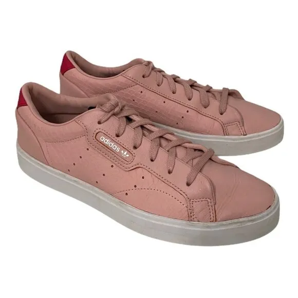 Adidas Leather Originals Blush Pink Leather Comfort Walking Sneakers, Size 8.5