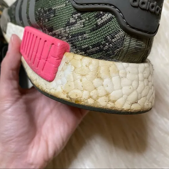 ADIDAS men’s green camo NMD Primeknit sneakers 6.5