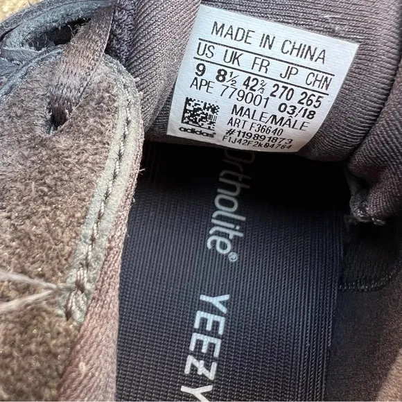 Adidas Yeezy Mud Rat 500 Sneakers In Utility Black Color Way Size 9