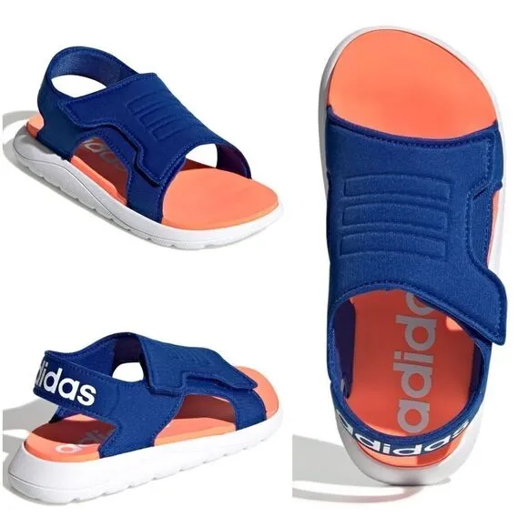 ADIDAS Comfort Kids Boys Sandals in Royal Blue &amp; Orange